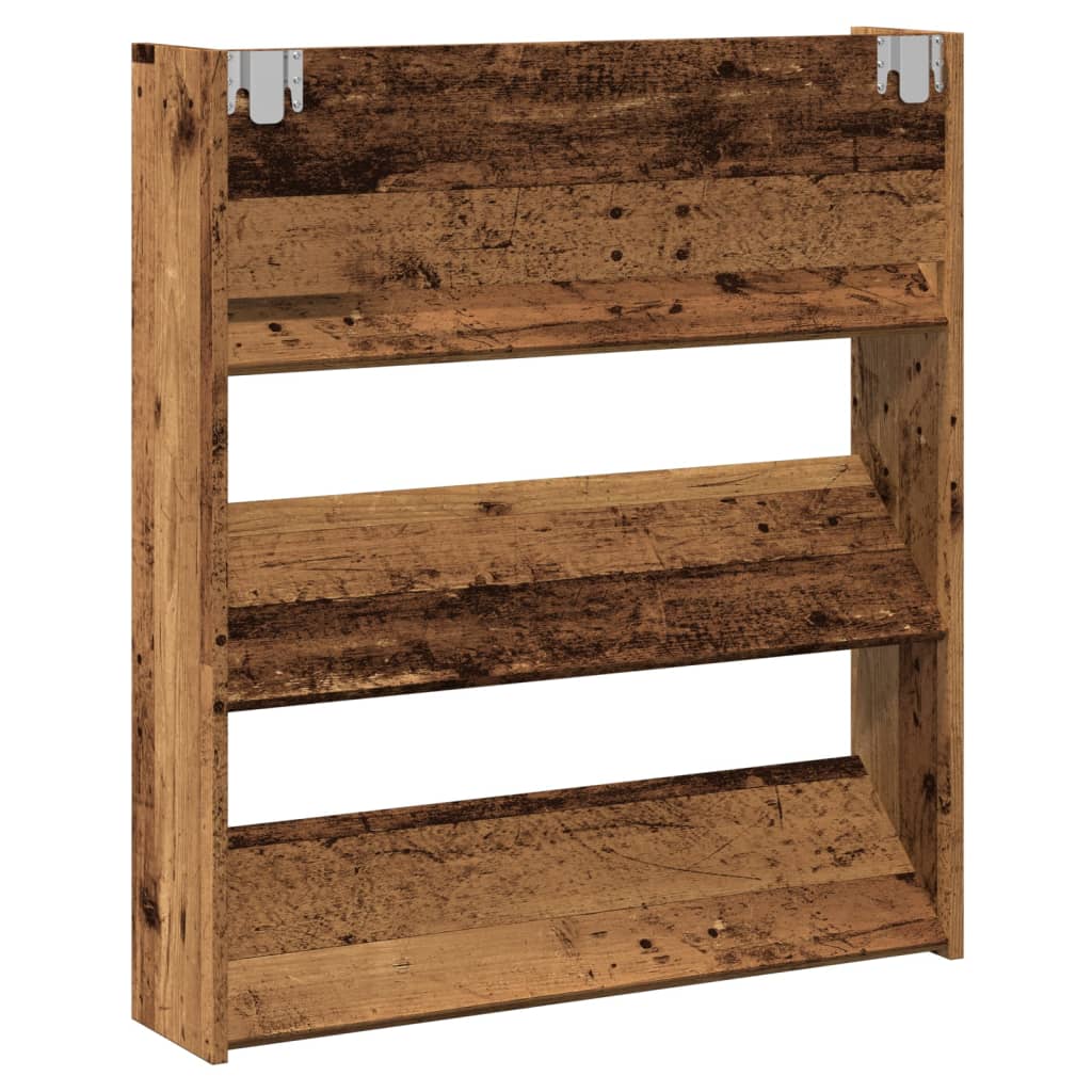Tone Wall-Mounted Flow Shoe Cabinet Old Pine Medium 3 Vertical Drawers