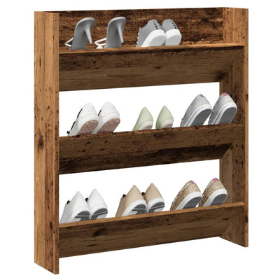 Tone Wall-Mounted Flow Shoe Cabinet Old Pine Medium 3 Vertical Drawers