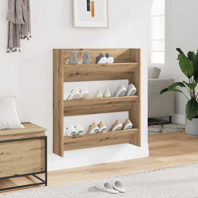 Tone Wall-Mounted Flow Shoe Cabinet Old Pine Medium 3 Vertical Drawers
