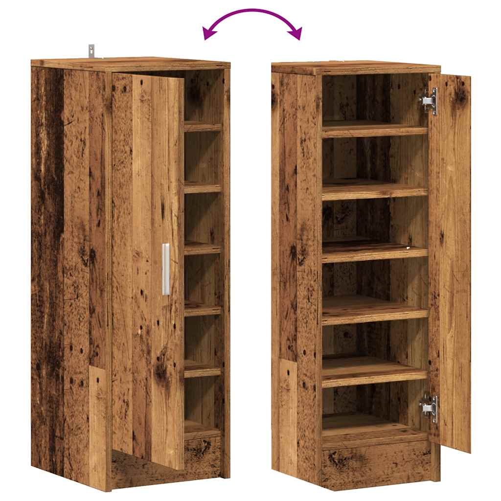Shoe Cabinet Old, Aritsan Wood Tall 1 Section