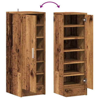 Shoe Cabinet Old, Aritsan Wood Tall 1 Section