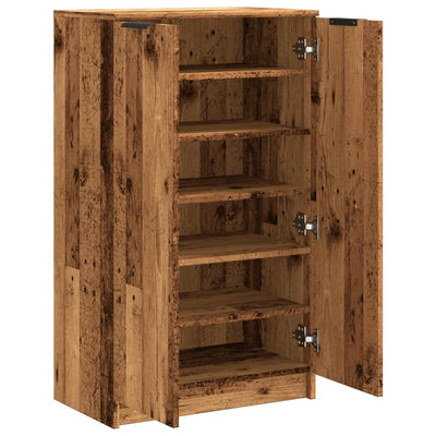Shoe Cabinet Old, Aritsan Wood Medium 2 Sections