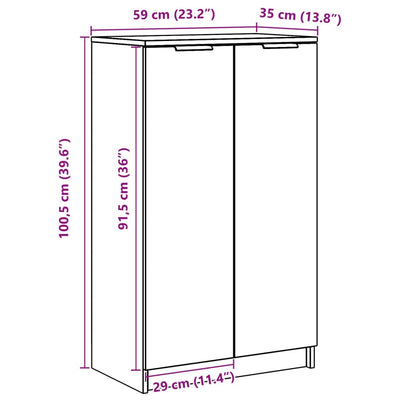 Shoe Cabinet Old, Aritsan Wood Medium 2 Sections