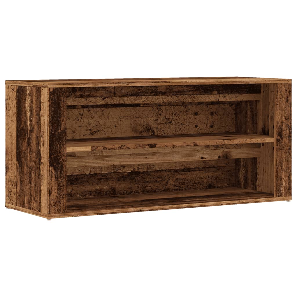 Shoe Rack White Glazed Oak Wide & Long