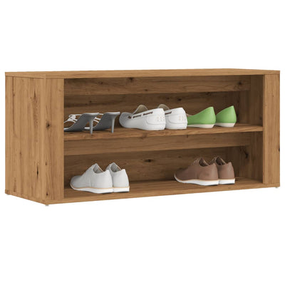 Shoe Rack White Glazed Oak Wide & Long