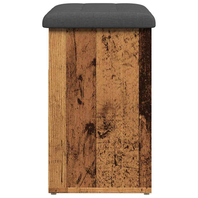 Shoe Bench Old Grained Wood 2 Compartments Small