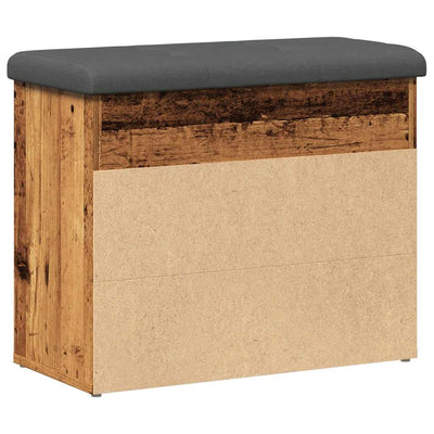 Shoe Bench Old Grained Wood 2 Compartments Small