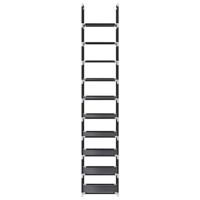Gray Fabric 10 Compartments Shoe Rack