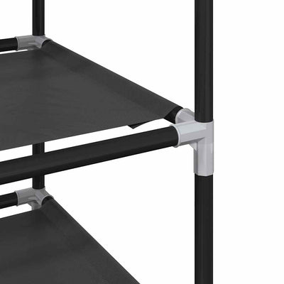 Gray Fabric 10 Compartments Shoe Rack