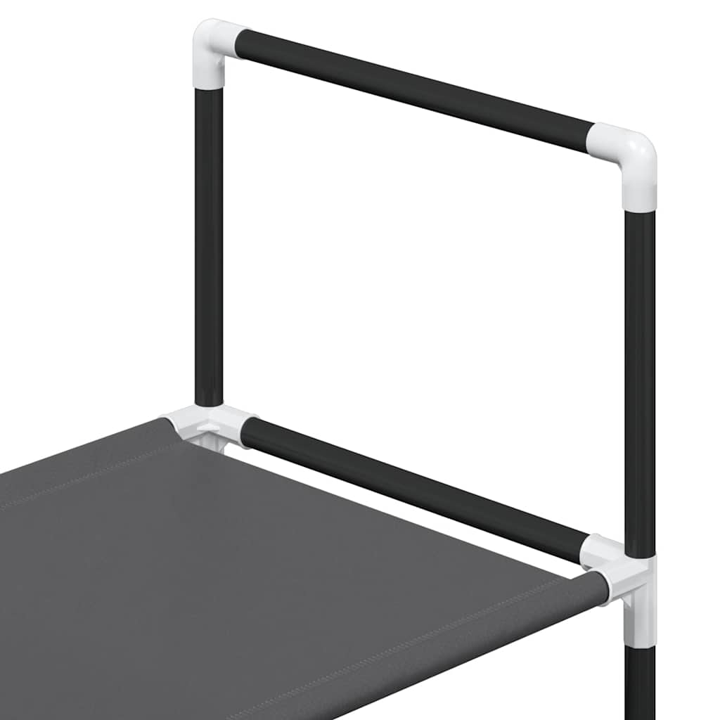 Shoe Rack 4-Tier Black Non-Woven Fabric with Powder-Coated Steel