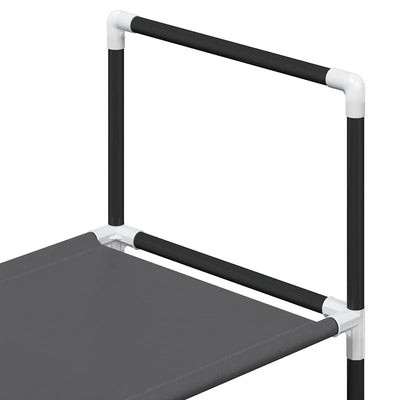 Shoe Rack 4-Tier Black Non-Woven Fabric with Powder-Coated Steel
