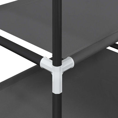 Shoe Rack 4-Tier Black Non-Woven Fabric with Powder-Coated Steel