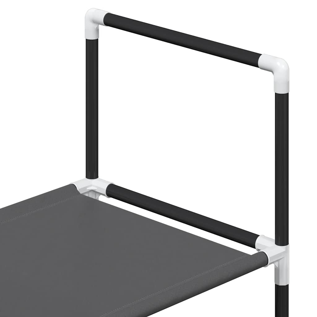 Shoe Rack 5-Tier Black Non-Woven Fabric with Powder-Coated Steel