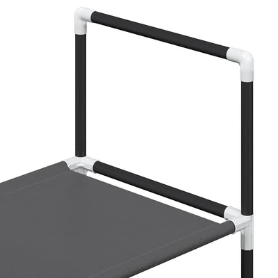 Shoe Rack 5-Tier Black Non-Woven Fabric with Powder-Coated Steel