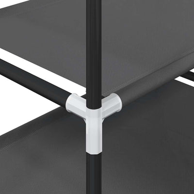 Shoe Rack 5-Tier Black Non-Woven Fabric with Powder-Coated Steel