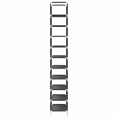 Shoe Rack 8-Tier Black Non-Woven Fabric with Powder-Coated Steel