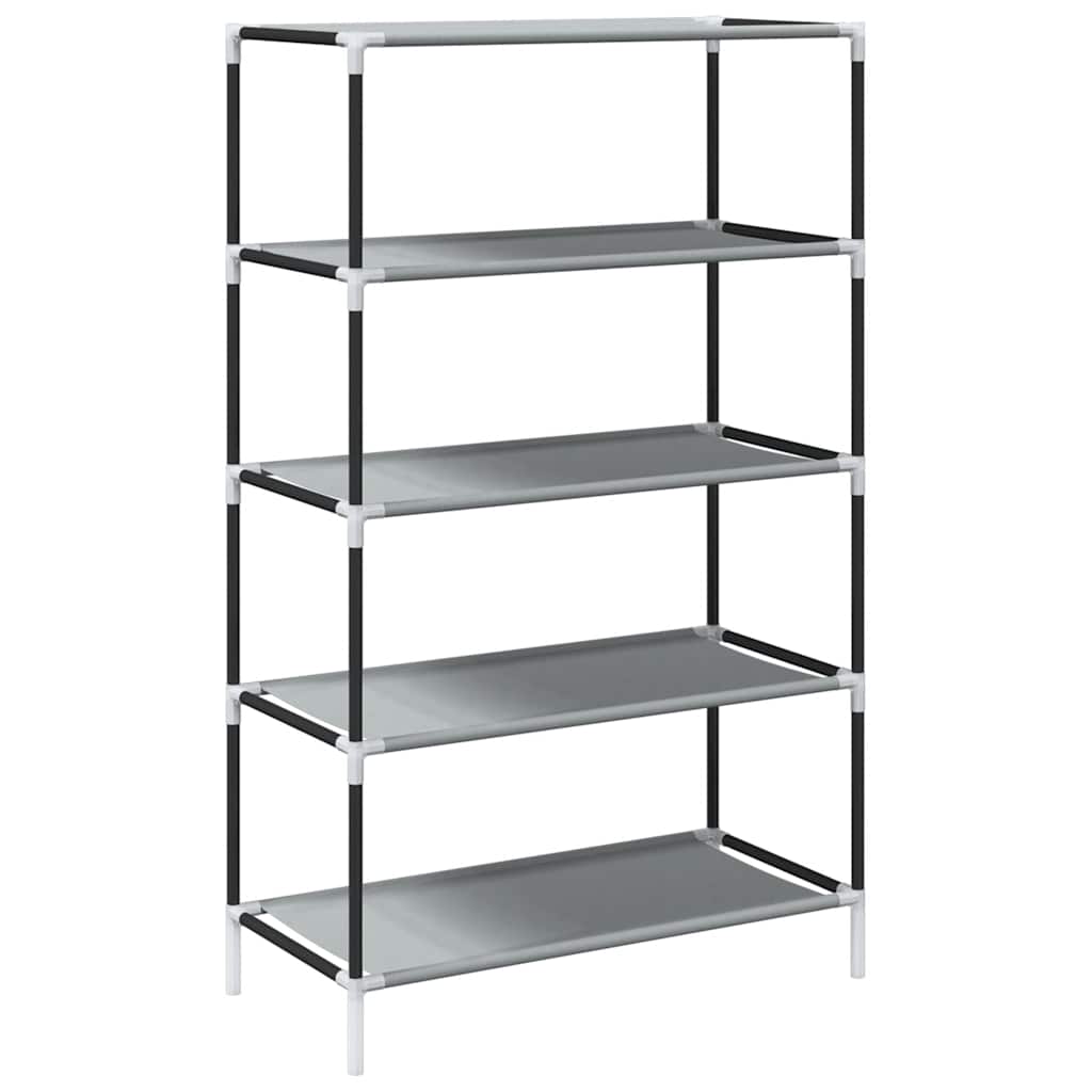 Gray Fabric 4 Compartments Covered Shoe Rack