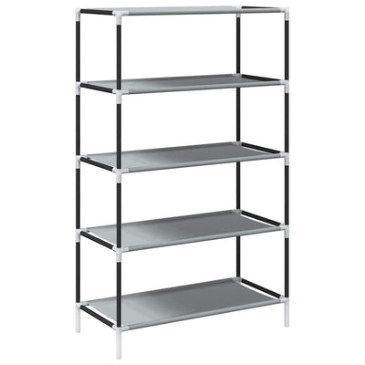 Gray Fabric 4 Compartments Covered Shoe Rack
