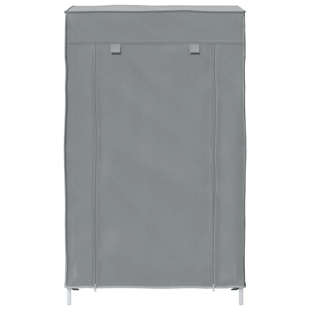 Gray Fabric 4 Compartments Covered Shoe Rack