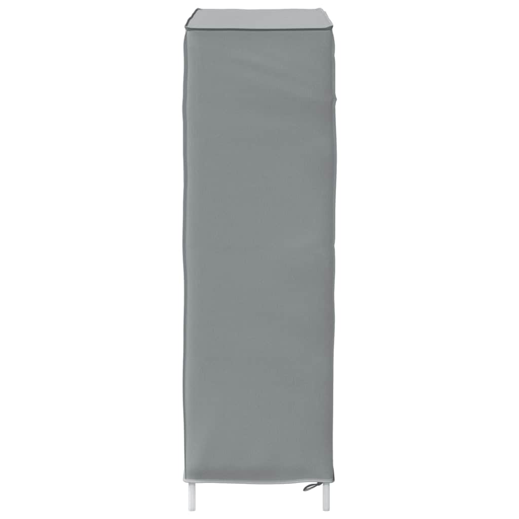 Gray Fabric 4 Compartments Covered Shoe Rack