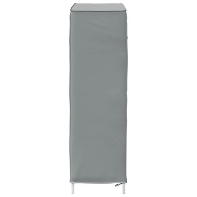 Gray Fabric 4 Compartments Covered Shoe Rack