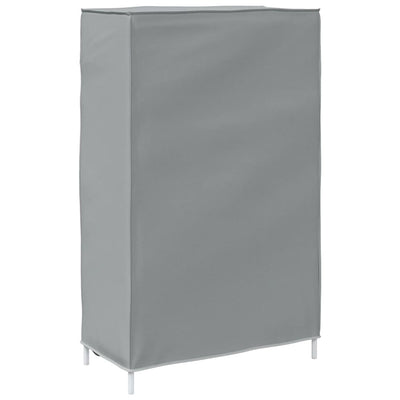Gray Fabric 4 Compartments Covered Shoe Rack