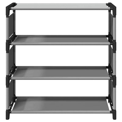Gray Fabric 3 Compartments Shoe Rack