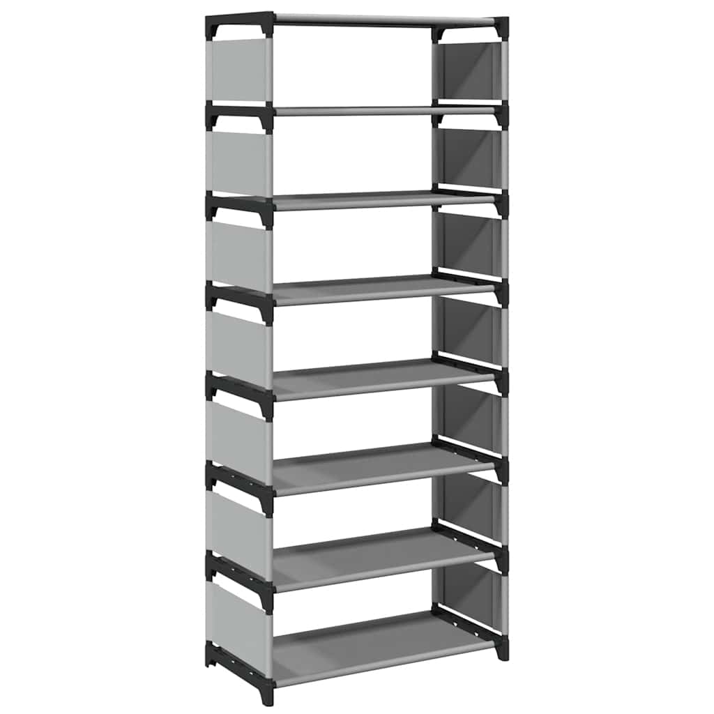 Gray Fabric 7 Compartments Shoe Rack