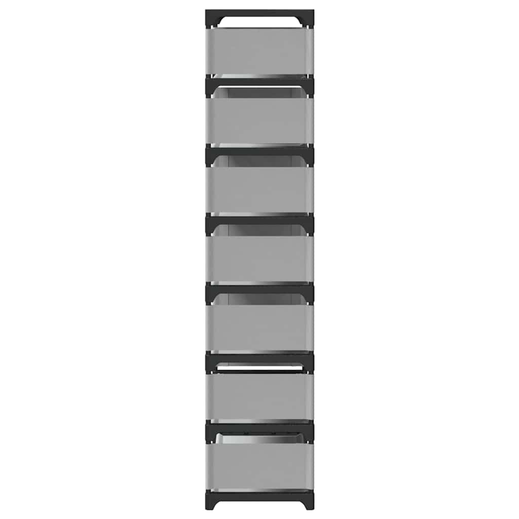 Gray Fabric 7 Compartments Shoe Rack