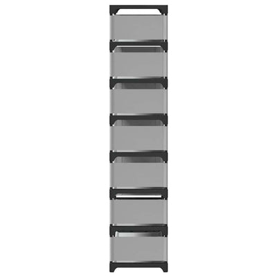 Gray Fabric 7 Compartments Shoe Rack