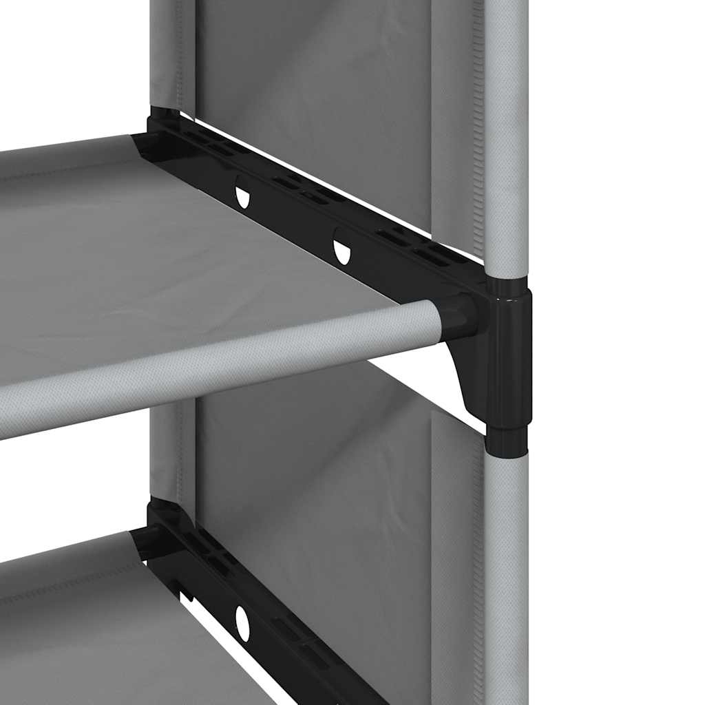 Gray Fabric 7 Compartments Shoe Rack