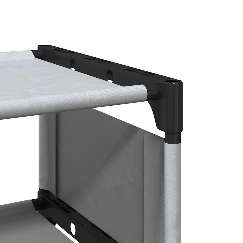 Gray Fabric 7 Compartments Shoe Rack