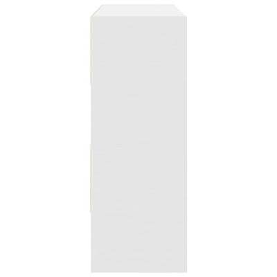 Shoe Rack Set of 2 White Warm-Toned Wood Stackable