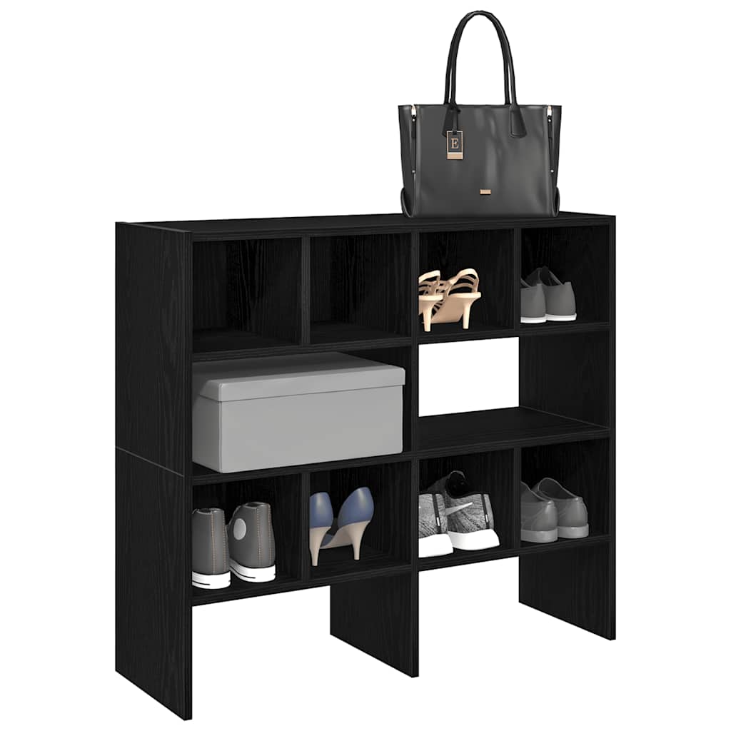 Shoe Rack Set of 2 White Warm-Toned Wood Stackable