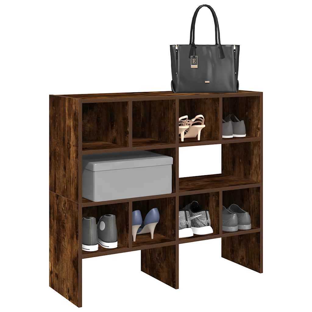 Shoe Rack Set of 2 White Warm-Toned Wood Stackable