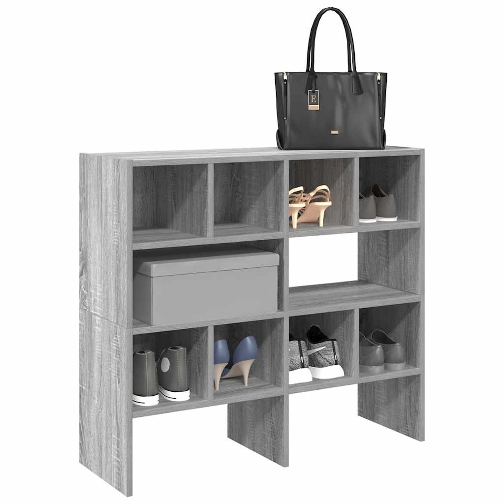 Shoe Rack Set of 2 White Warm-Toned Wood Stackable