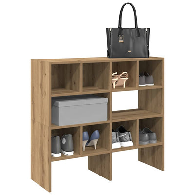 Shoe Rack Set of 2 White Warm-Toned Wood Stackable