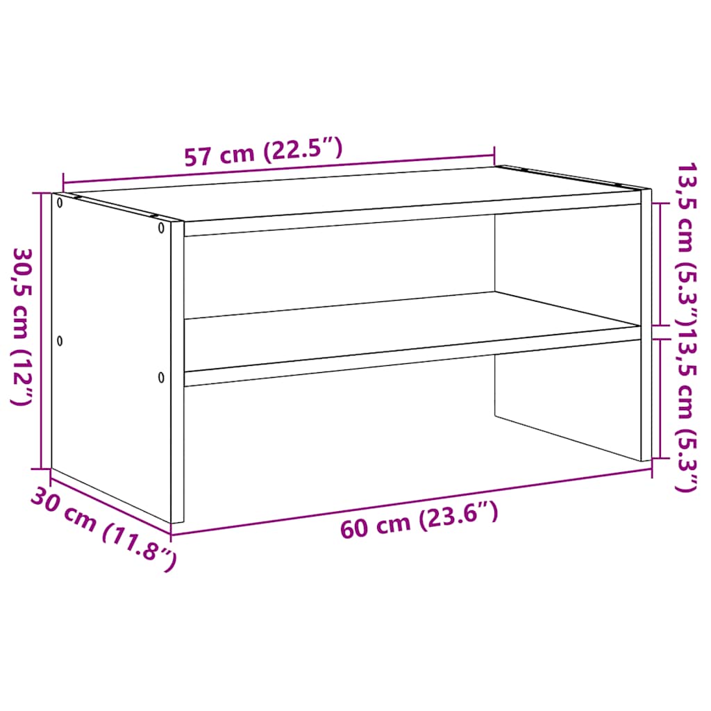 Shoe Rack Sonoma Oak Stackable Small