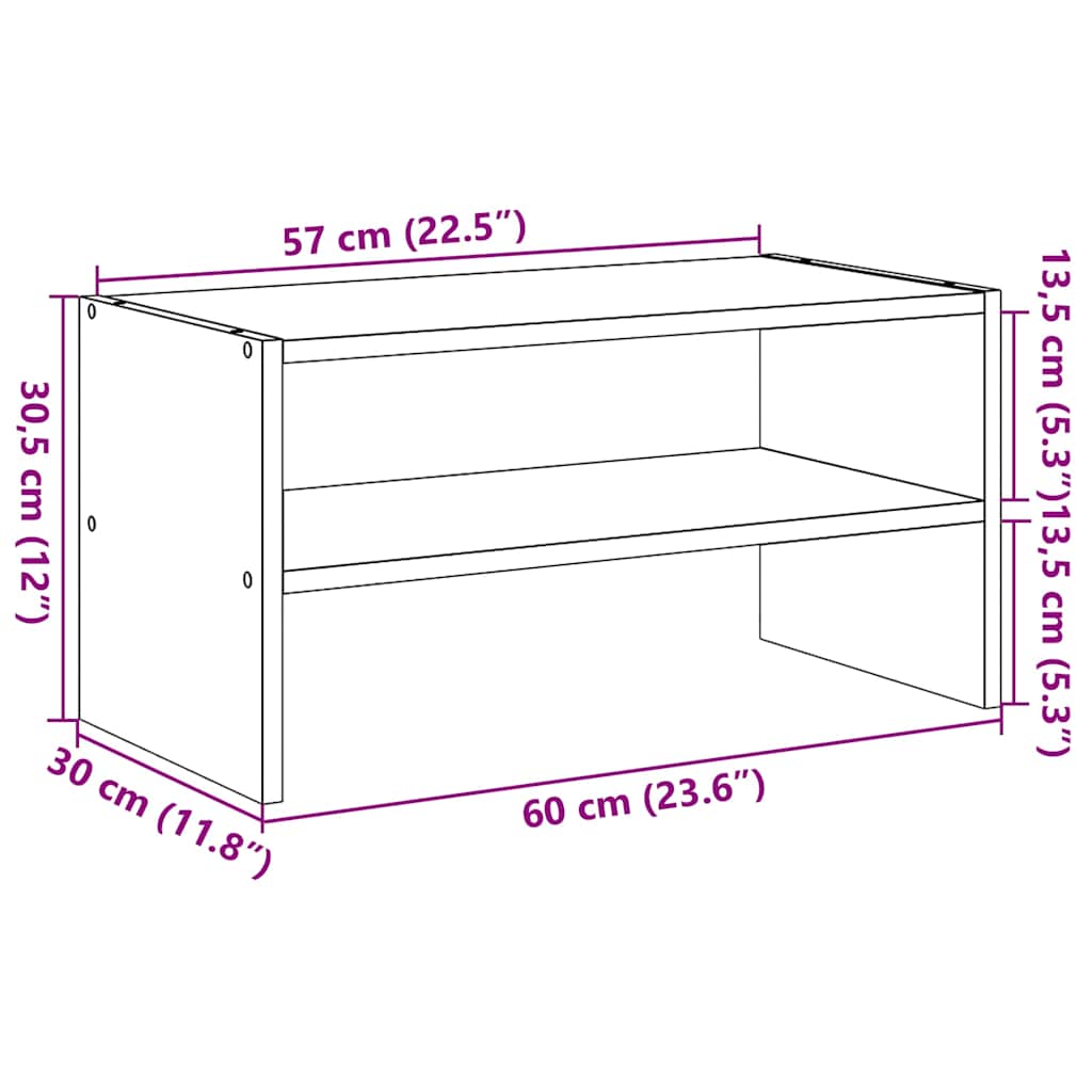 Shoe Rack Sonoma Oak Stackable Small