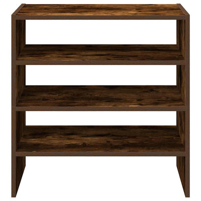 Modern 15 Pair 24" Smoked Oak Shoe Rack With 3-Tiers