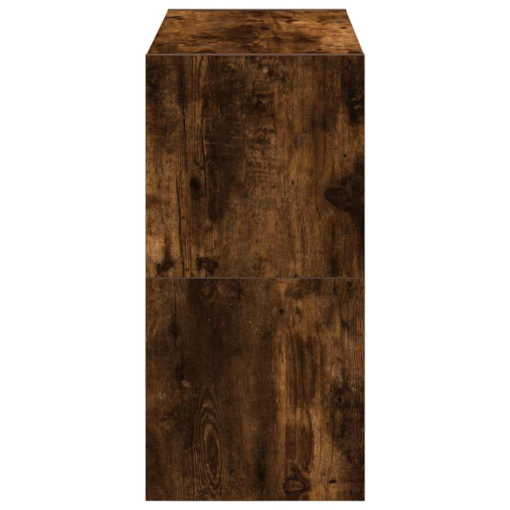 Modern 15 Pair 24" Smoked Oak Shoe Rack With 3-Tiers
