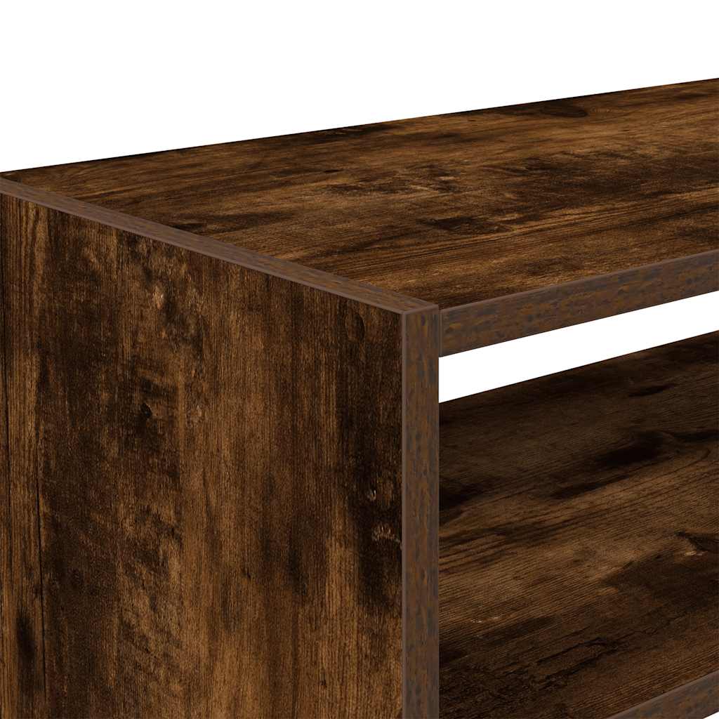 Modern 15 Pair 24" Smoked Oak Shoe Rack With 3-Tiers