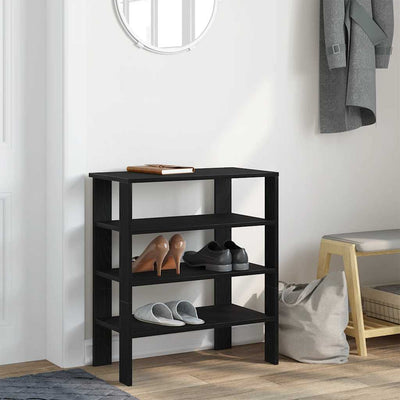 Modern 15 Pair 24" Oak Shoe Rack With 3-Tiers