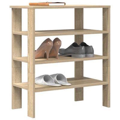 Modern 15 Pair 24" Oak Shoe Rack With 3-Tiers