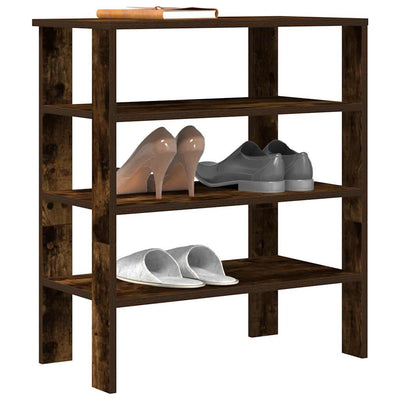 Modern 15 Pair 24" Oak Shoe Rack With 3-Tiers