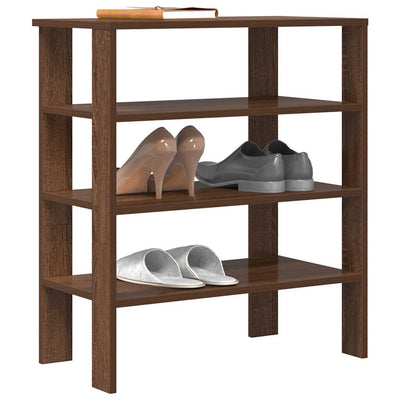 Modern 15 Pair 24" Oak Shoe Rack With 3-Tiers