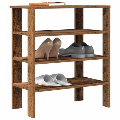 Modern 15 Pair 24" Oak Shoe Rack With 3-Tiers