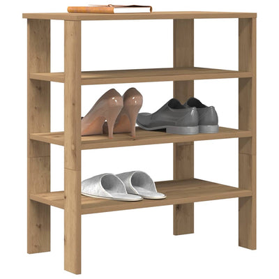 Modern 15 Pair 24" Oak Shoe Rack With 3-Tiers