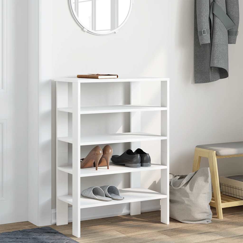 Modern 18 Pair 24" Oak Shoe Rack With 5-Tiers