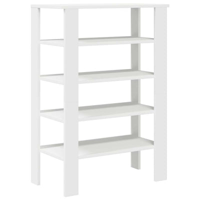 Modern 18 Pair 24" Oak Shoe Rack With 5-Tiers